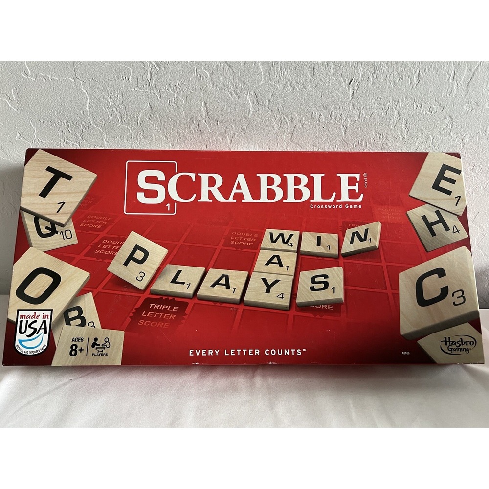 New Hasbro Scrabble Every Letter Counts Board Game Spelling Family Fun Night